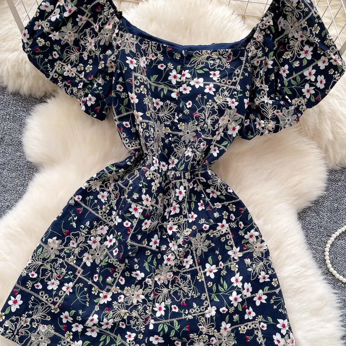 Women Floral Romper Off Shoulder Ruffle Sleeve Shorts Jumpsuit Cute Elegant Fit Body Summer Outfit 2025 Trendy Clothing