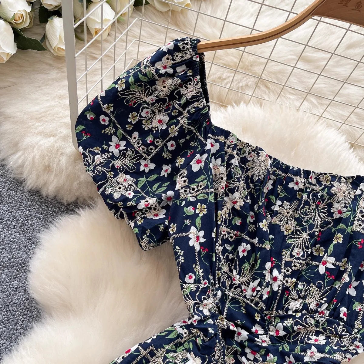 Women Floral Romper Off Shoulder Ruffle Sleeve Shorts Jumpsuit Cute Elegant Fit Body Summer Outfit 2025 Trendy Clothing
