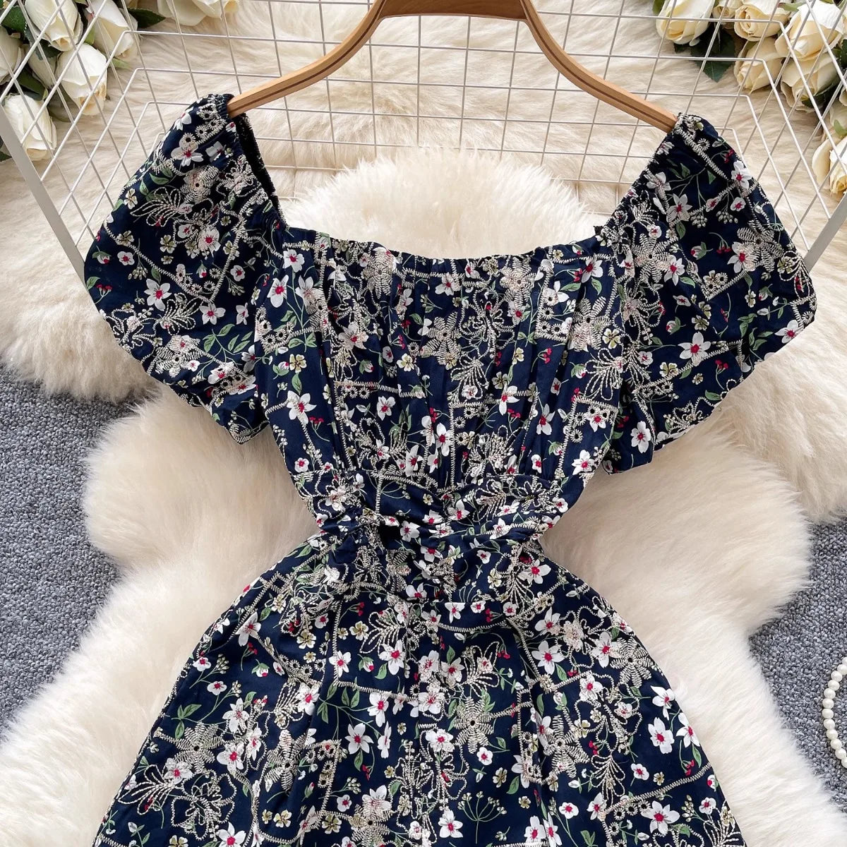 Women Floral Romper Off Shoulder Ruffle Sleeve Shorts Jumpsuit Cute Elegant Fit Body Summer Outfit 2025 Trendy Clothing
